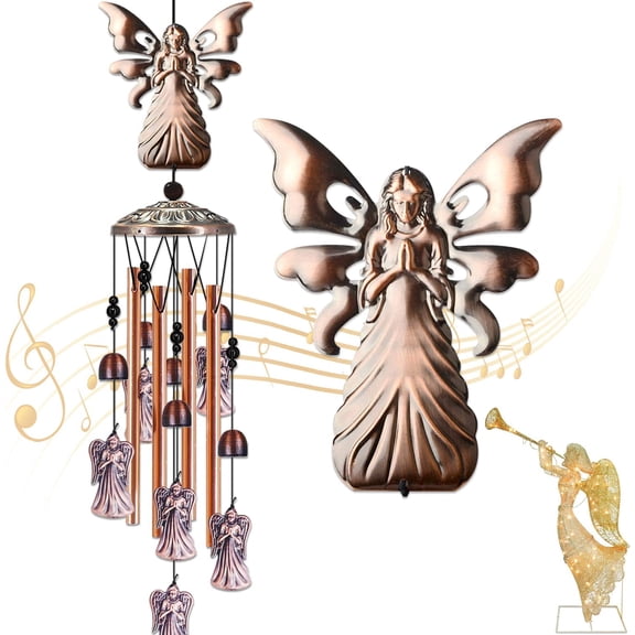 Angel Wind Chimes, Angel Gifts for Women Mom, Angel Decor for Outdoor Room Garden Yard Patio, Religious Wind Chimes