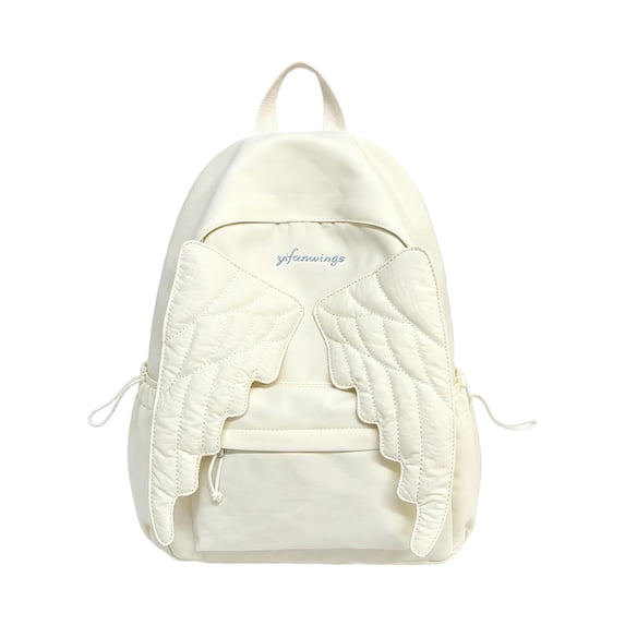 Angel Wing Backpack , Cute Kawaii Travel Daypack with Fairy Wing Design, Large Capacity Nylon Bag with Zipper, Aesthetic Novelty Backpack for School, Travel, Daily Use