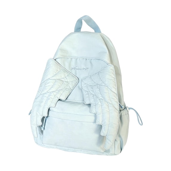 Angel Wing Backpack , Cute Kawaii Travel Daypack with Fairy Wing Design, Large Capacity Nylon Bag with Zipper, Aesthetic Novelty Backpack for School, Travel, Daily Use