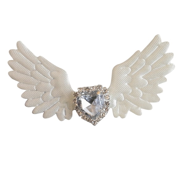 Angel Wing Barrettes Angel Wing Hair Clip Rhinestone Heart Hair Barrettes Crystal Heart Hair Clip Punk Side Clip