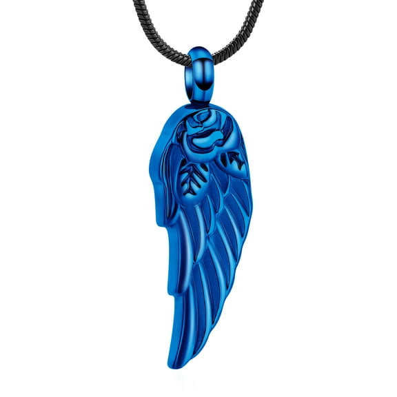 Angel Wing Cremation Jewelry Urn Necklace for Ashes for Women Men Stainless Steel Urn Pendant Ashes Holder