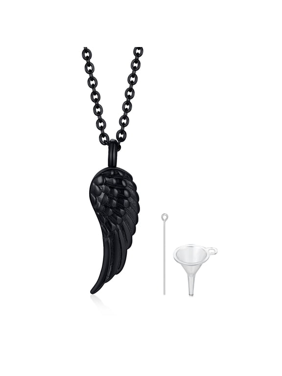 Angel Wing Cremation Necklace for Ashes,Stainless Steel Urn Pendant Ashes Holder Memorial Jewelry