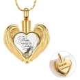 thumbnail image 1 of Angel Wing Crystal Heart Pendent for Ashes and Chain Cremation Jewelry for Ashes Perfume Memory Necklace for Men Women, 1 of 8
