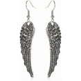 thumbnail image 1 of Angel Wing Earrings For Women Unique Silver Plated Fairy Feather Guardian Dangle Drop Hook Earrings Jewelry[H2548], 1 of 1