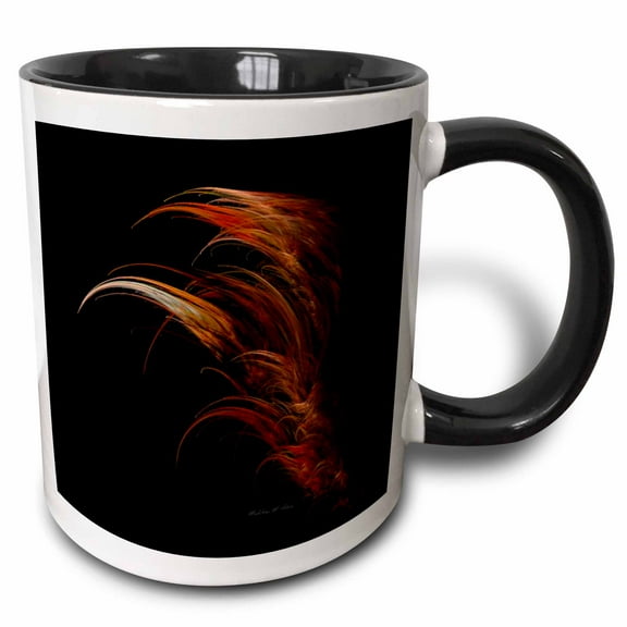 3drose, Angel Wing - Fractal Art, 11oz Two-tone Black Mug