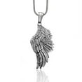 thumbnail image 1 of Angel Wing Handmade Silver Necklace, Guardian Angel Wing Silver Men Jewelry, Angel Wing Sterling Silver Pendant, Religious Angel Wing Charm, 1 of 5