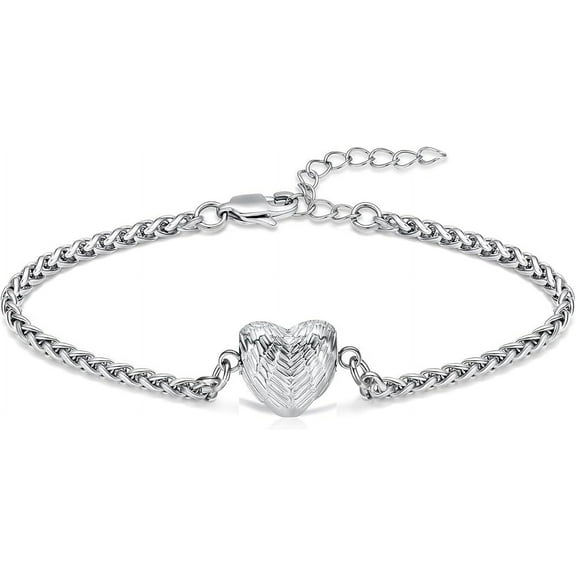 Angel Wing Heart Urn Bracelet for Ashes for Women Stainless Steel Cremation Keepsake Adjustable Link Bangle for Loved Ones
