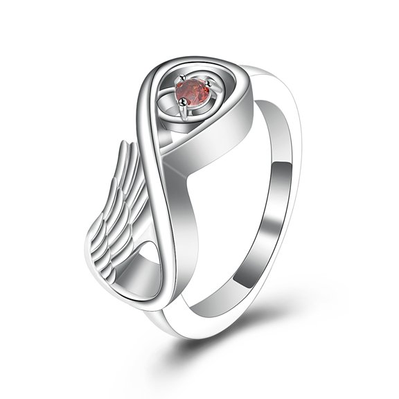 Angel Wing Infinity Love Rings Keepsake Cremation Jewelry for Ashes Holder Memorial Urn Ring for Women