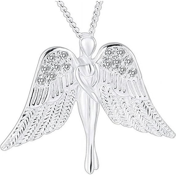 Angel Cremation Urn Necklace for Ashes - Human Memorial Keepsake Jewelry Ashes Memory Jewelry Lady Charm Locket Memorial Ash Pendant for Women