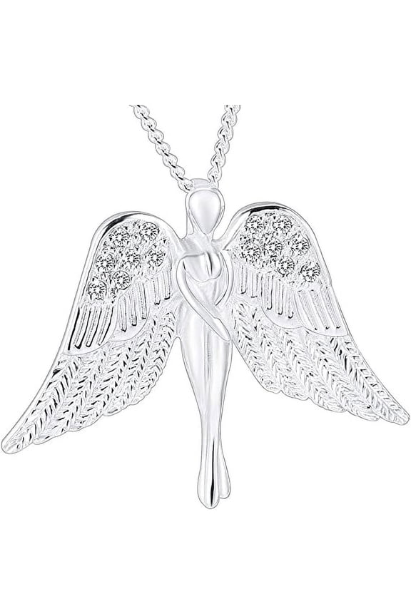 Angel Cremation Urn Necklace for Ashes - Human Memorial Keepsake Jewelry Ashes Memory Jewelry Lady Charm Locket Memorial Ash Pendant for Women