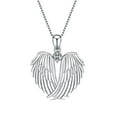thumbnail image 1 of Angel Wing Necklace for Women - 925 Sterling Silver Guardian Pendant Birthstone Jewelry | Adjustable 18"+2" Chain | Hypoallergenic Gift for Mom Wife Girlfriend (Silver), 1 of 5