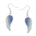 thumbnail image 1 of Angel Wing Pendant Necklace or Earring Blue Clear Rhinestone Crystal Rhodium Plated 17 Inch Snake Chain E0181-BL, 1 of 3
