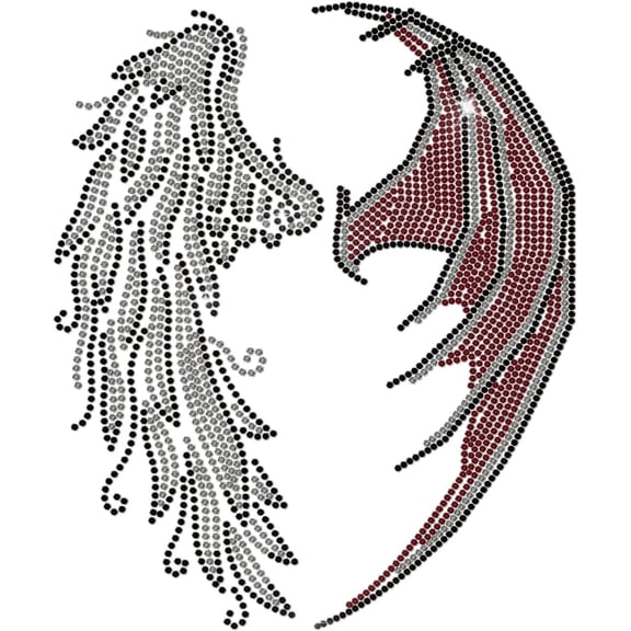 Angel Wing Rhinestone Iron on Hotfix Rhinestone Demon Wing Transfer Applique Heat Transfer Decal Clothing Repair Patch for Clothing Shoes Bags Hats Decoration DIY Craft