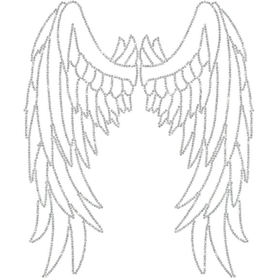 Angel Wing Rhinestone Iron on Patches Silver Bling Gems Diamond Patch Clothing Repair Appliques for Jeans Jacket T-Shirts Pants Bag Clothes Garments DIY Decoration 11.8x9.8 inch Colorful