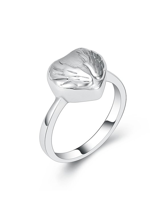 Angel Wing Ring for Ashes for Women Cremation Rings for Ashes Heart Urn Rings Stainless Steel Finger Ring