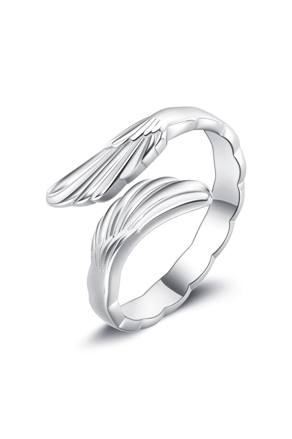 Angel Wing Ring for Women Sterling Silver Angel Wing Ring Feather Jewelry Hope Gifts for Women