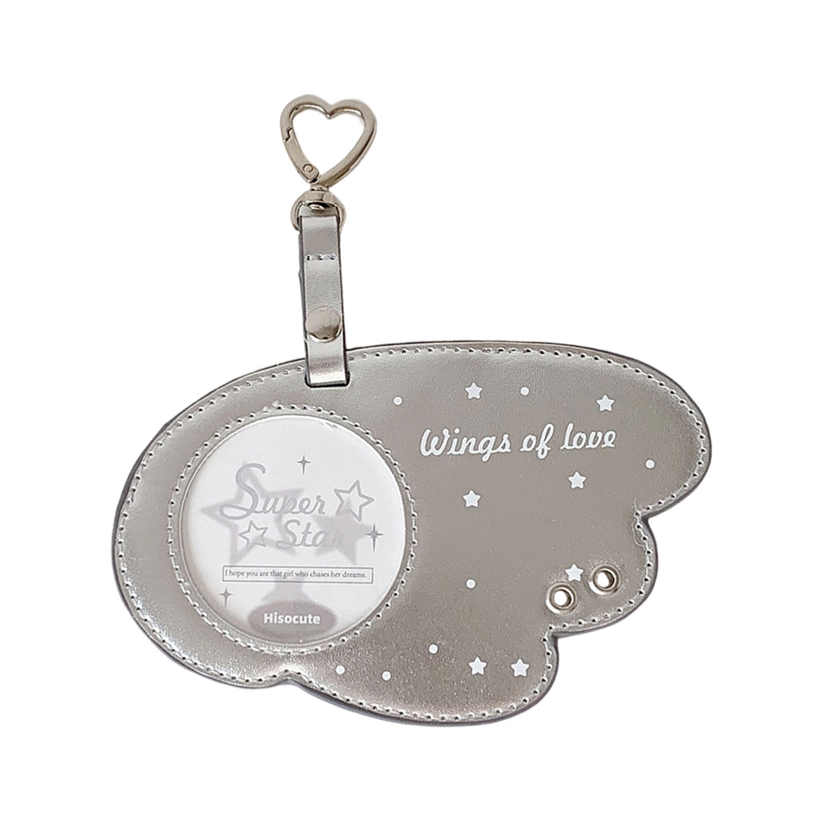 Angel Wing Shape Card Protector With Lanyard and Metal Clip PU Leather ...