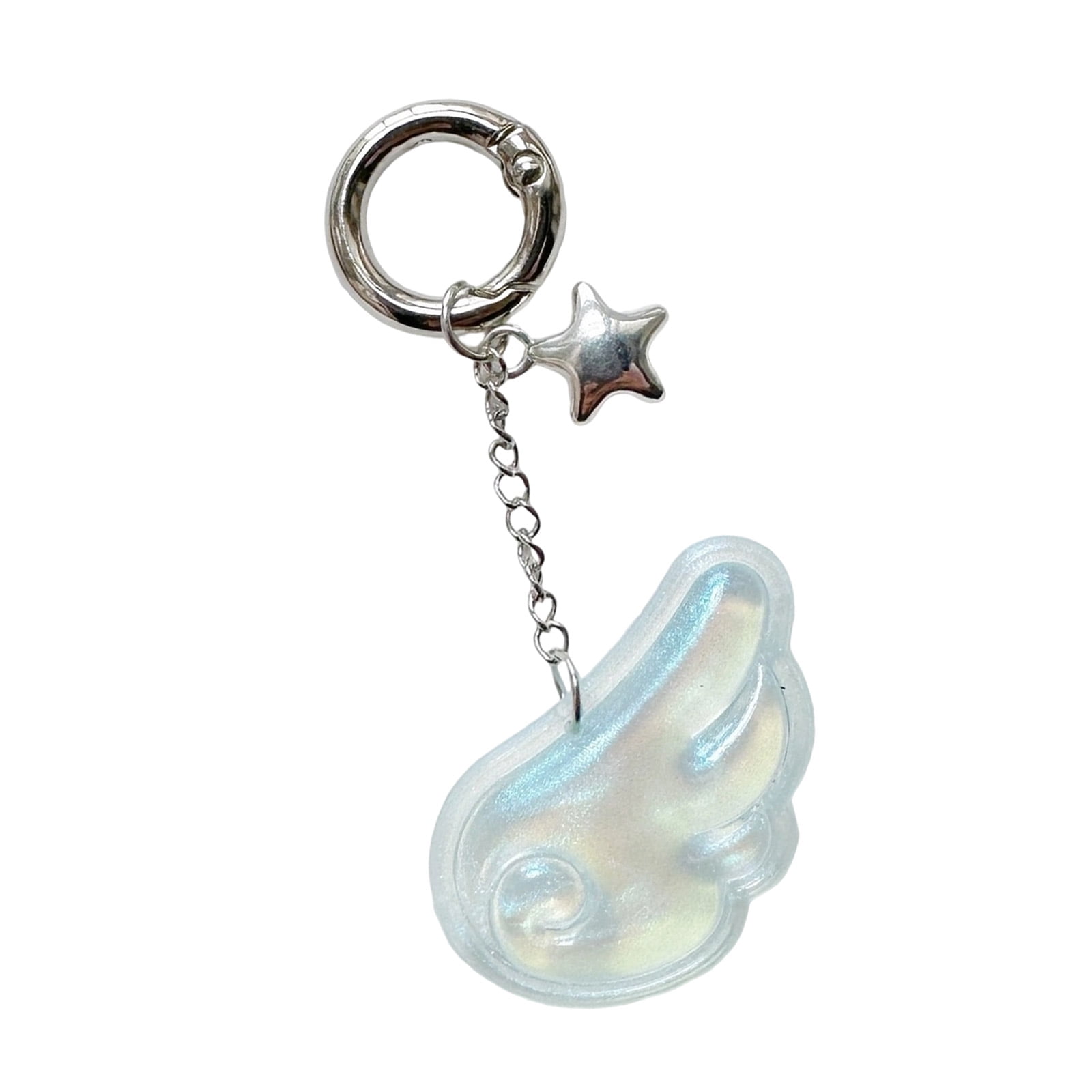 Angel Wing Star Charm Keychain Acrylic Pendant Fashionable Bag ...