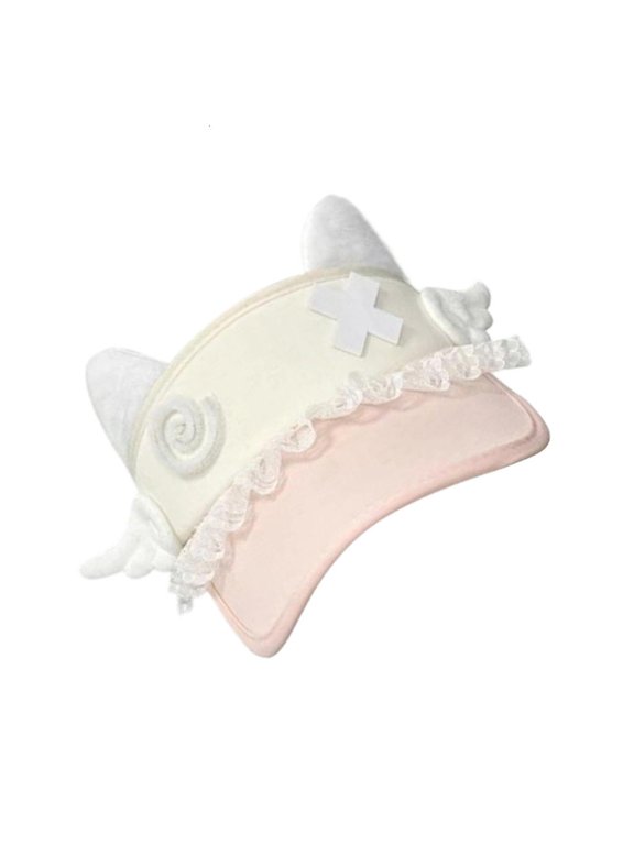 Angel Wing Sun Visors Sun Hat Lace Kitten Ear Baseball Cap for Photo Props