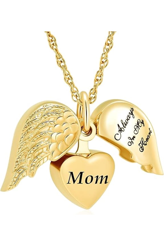 Angel Wing Urn Cremation Jewelry for Ashes Heart Urn Necklace Pendants Ashes for Dad / Mom Family Keepsake Memorial Gifts