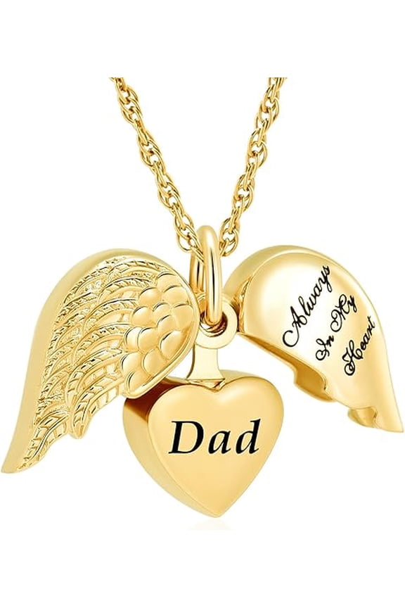 Angel Wing Urn Cremation Jewelry for Ashes Heart Urn Necklace Pendants Ashes for Dad / Mom Family Keepsake Memorial Gifts