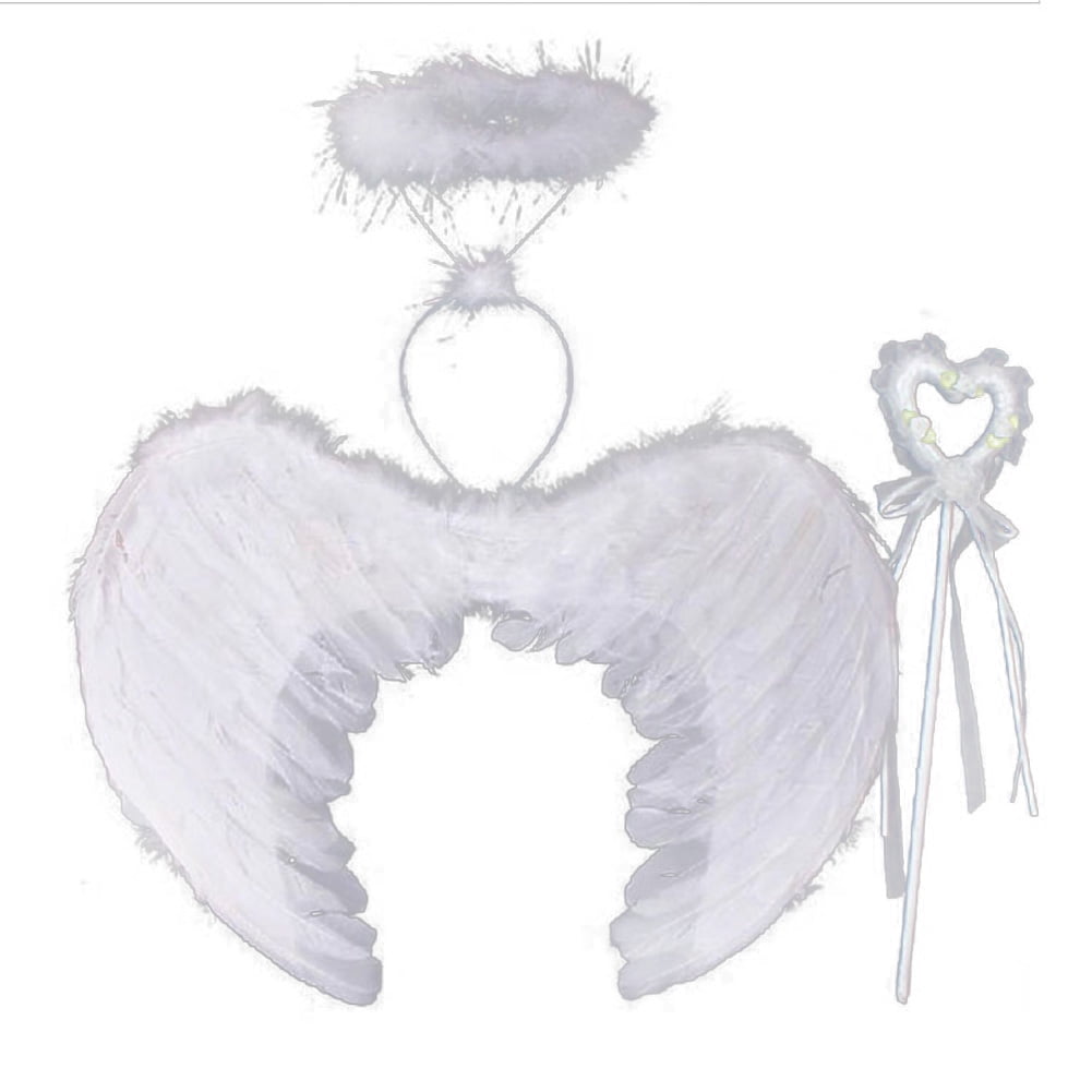 Angel Wings 3pcs Set Halloween Costume Cosplay Christmas White
