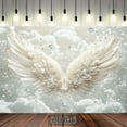 thumbnail image 1 of Angel Wings Backdrop Dreamy Clouds and Sparkling Diamond Photography Background Elegant Angel Wings Wedding Birthday Party Decorations Banner Supplies Photo Booth Props, 1 of 4