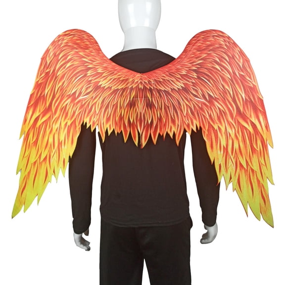 Angel Wings Costume,Gold Orange Feather Wing for Adults Men Women,Realistic Non-Woven Fabric Wings for Cosplay