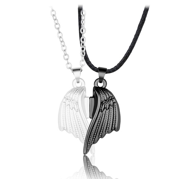 Angel Wings Couple Magnetic Distance Necklace Minimalist Matching Chain Kit