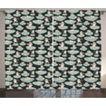 thumbnail image 1 of Ambesonne Wings Print Curtains 2 Panel Set, Love Sleeps on Clouds, 108" x 84", Pale Blue Grey Peach, 1 of 3