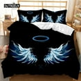Angel Wings Duvet Cover Set Angel Fairy Tale Theme for Kids Teens Never