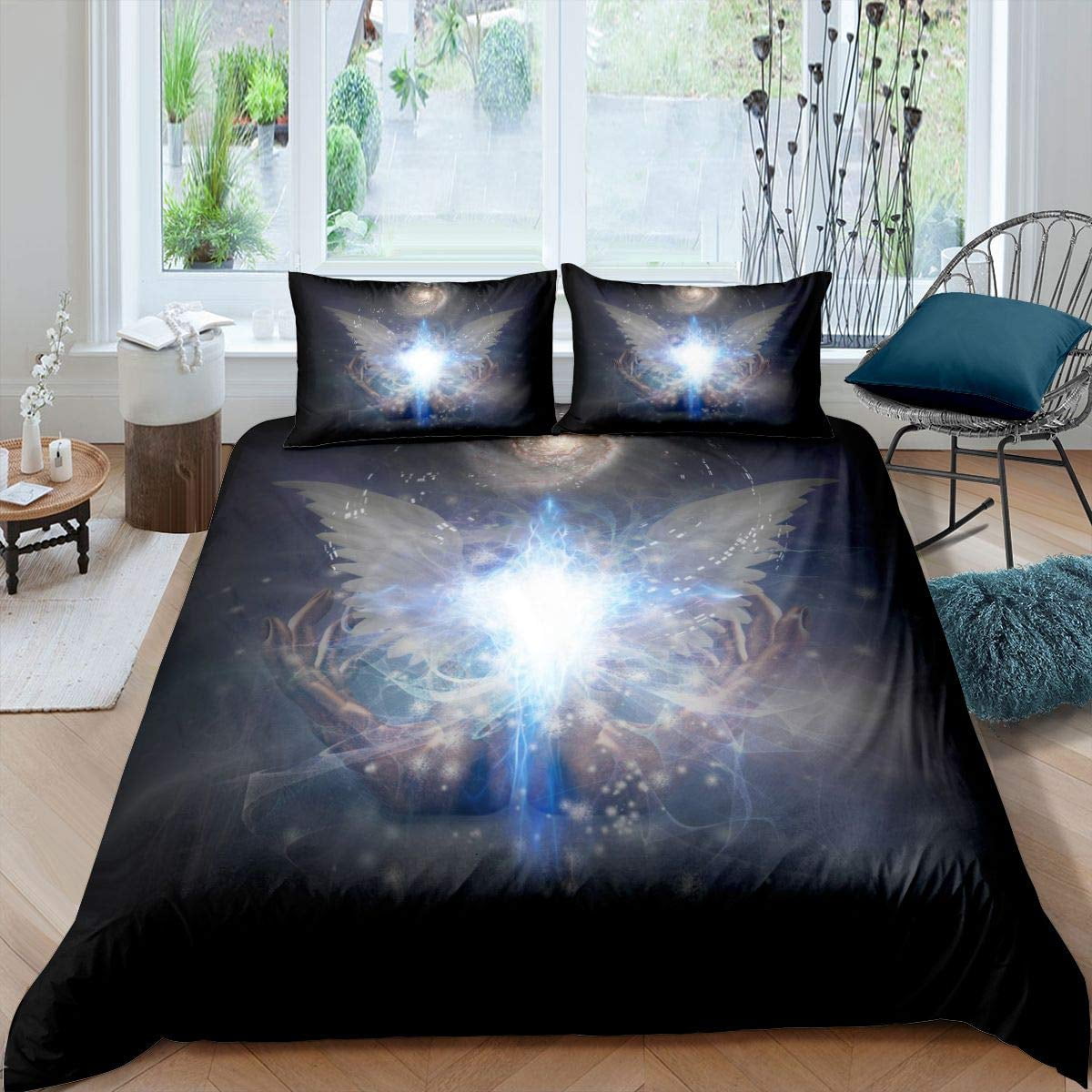 Angel Wings Duvet Cover Set Lucifer Angel Bedding Sets Aesthetic Wing