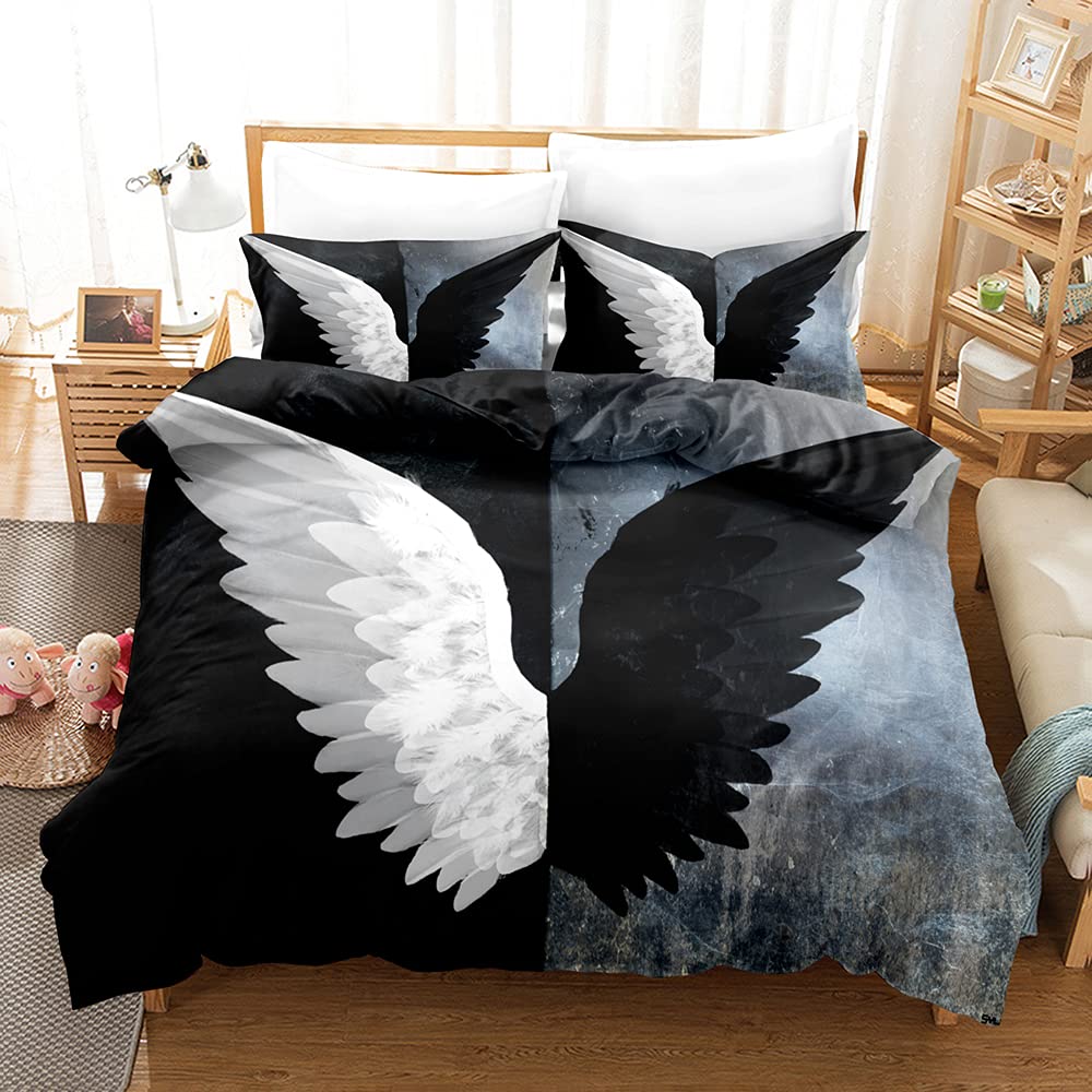 Angel Wings Duvet Cover Set Lucifer Angel Bedding Sets Aesthetic Wing