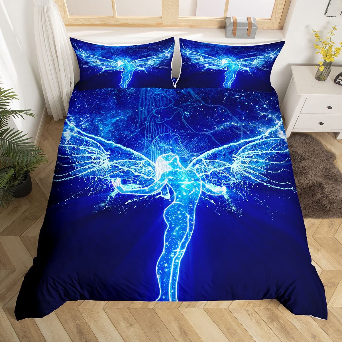 Angel Wings Duvet Cover Set Lucifer Angel Bedding Sets Aesthetic Wing
