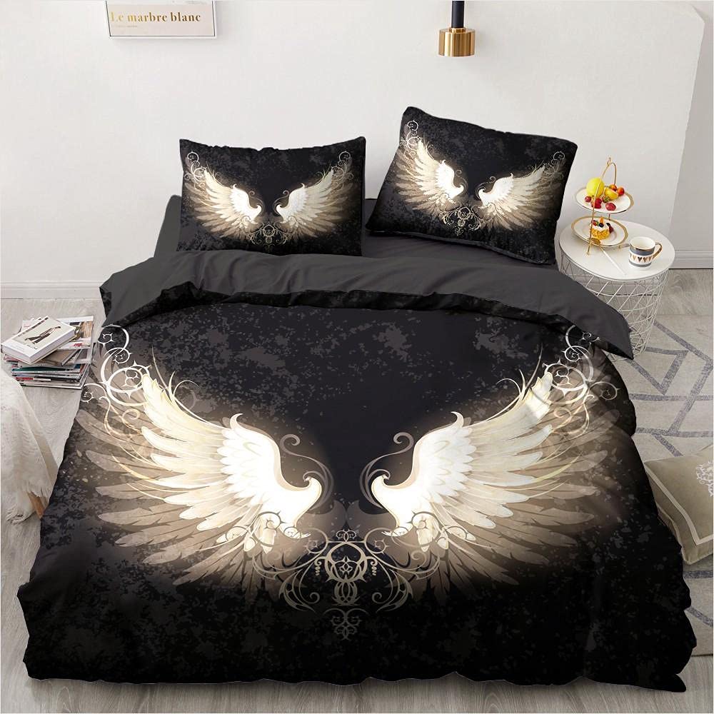 Angel Wings Duvet Cover Set Lucifer Angel Bedding Sets Aesthetic Wing