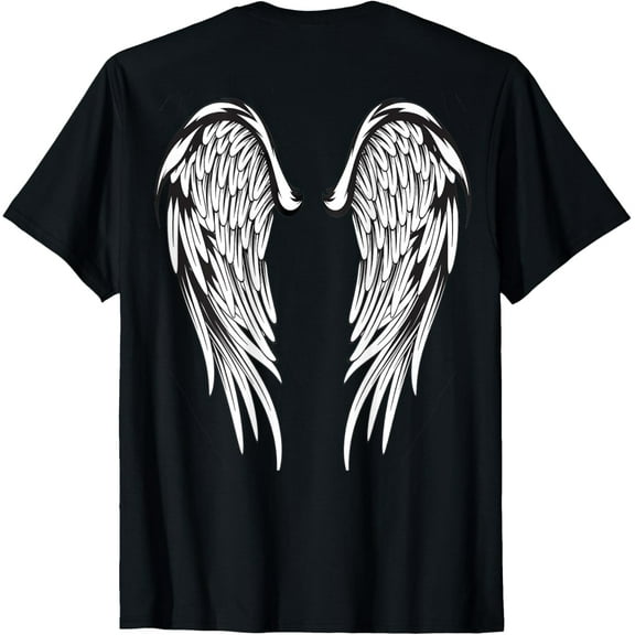 Angel Wings Feathers T-Shirt T-Shirt men and women can wear, black, white, gifts.
