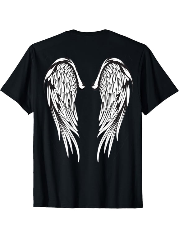 Angel Wings Feathers T-Shirt T-Shirt men and women can wear, black, white, gifts.