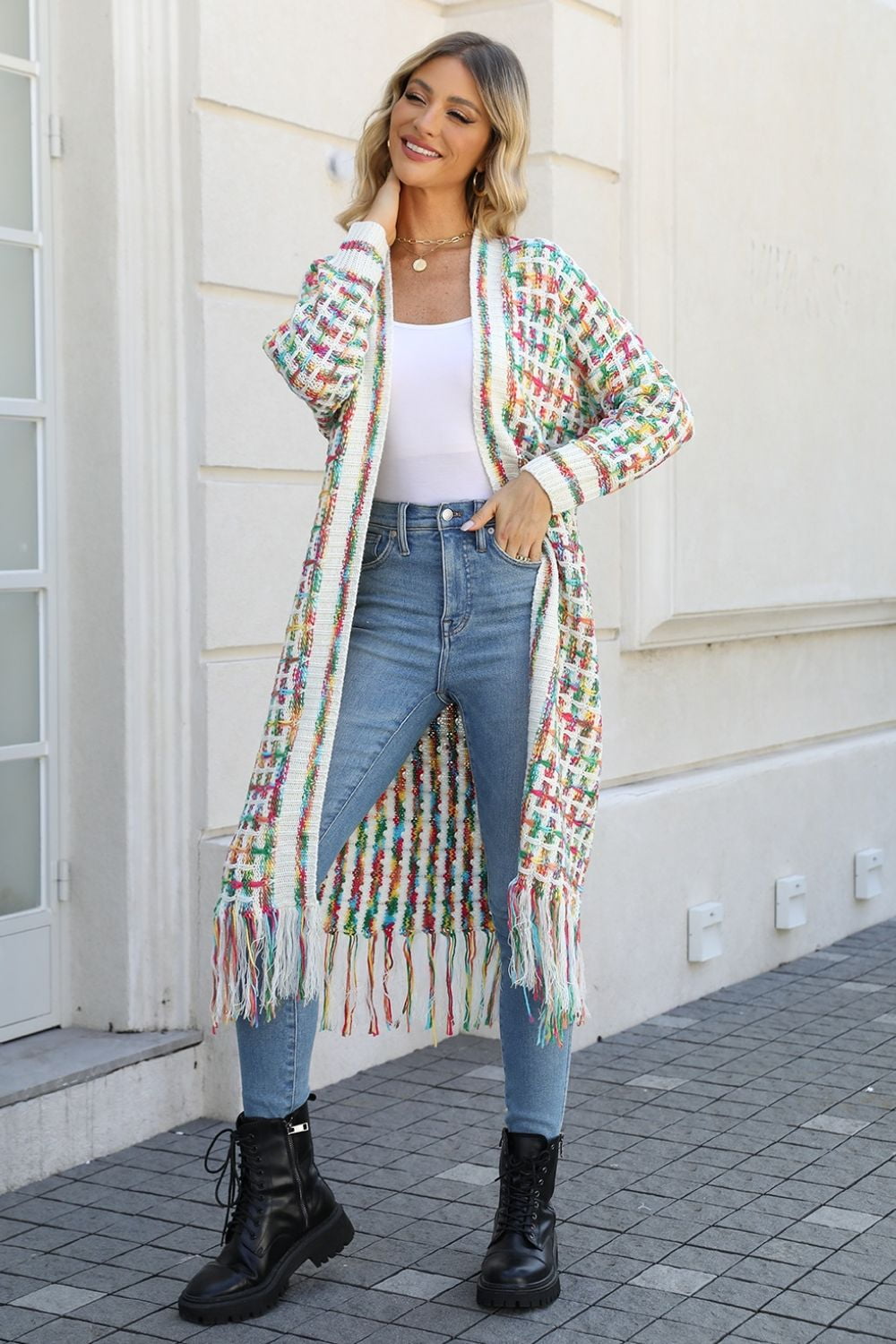 Angel Wings Woven Right V-Neck Long Sleeve Cardigan