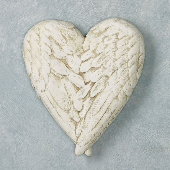 Angel Wings Handcrafted Heart Shaped Wall Plaque