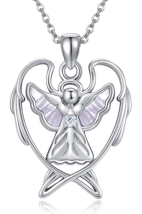 Angel Wings Necklace Sterling Silver Guardian Angel Necklace Angel Jewelry for Women