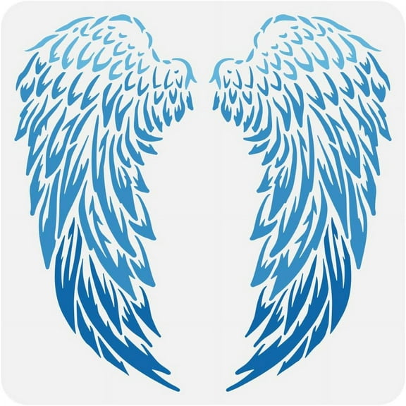Angel Wings Painting Stencil 11.8x11.8 inch Reusable Angel Wings Pattern Drawing Template DIY Angel Wings Decoration Stencil for DIY handcrafting