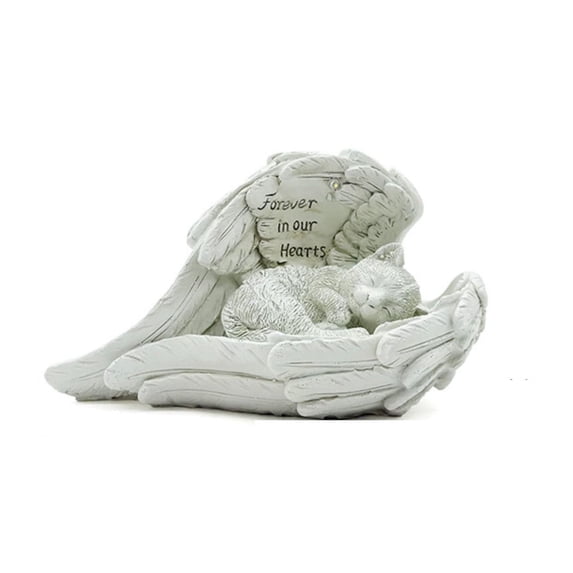 Angel Wings Pet Memorial Stone, Custom Outdoor Tombstone to Commemorate Our Lost Fur Baby, Dog Memorial Statue Engraved, Ideal for Garden Pet Memorial Gift Garden Stone