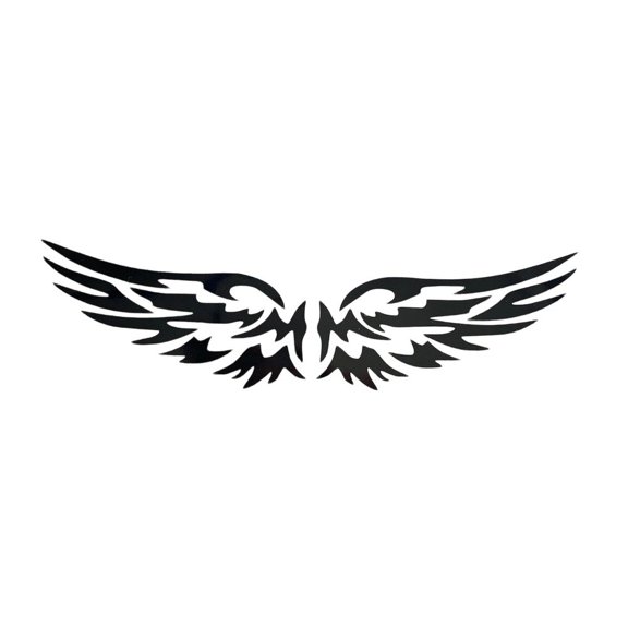 Angel Wings Reflective Car Sticker PVC Decal for Motorcycle Auto Body Windshield Trim Night Glow Weather Resistant Easy Apply for Riders(black)