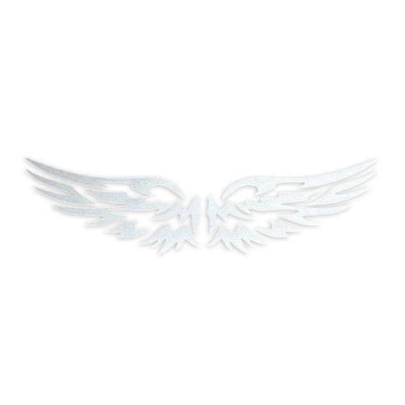 Angel Wings Reflective Car Sticker PVC Decal for Motorcycle Auto Body Windshield Trim Night Glow Weather Resistant Easy Apply for Riders(silver)