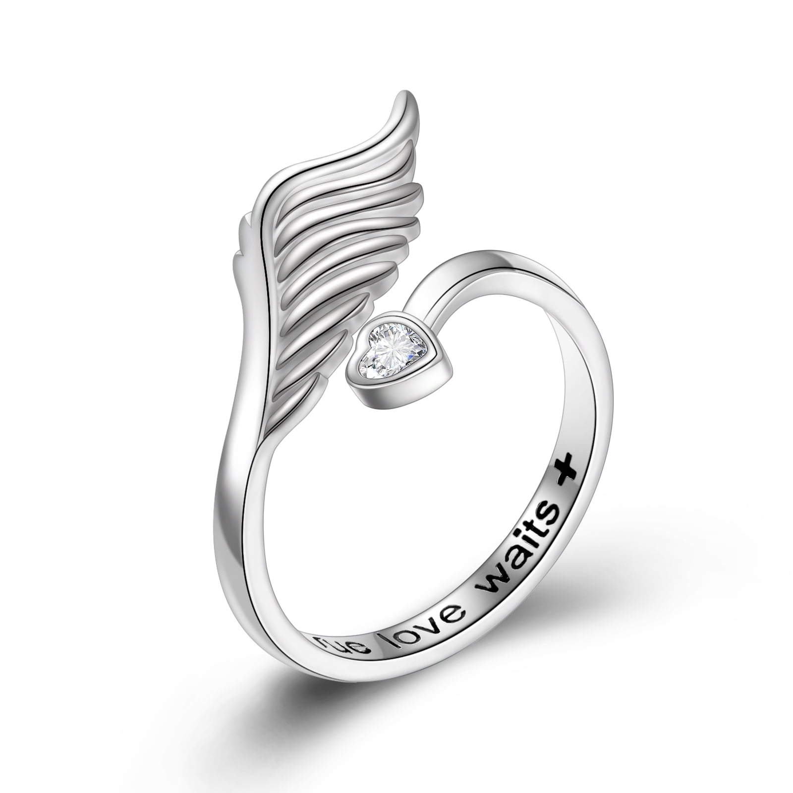 Angel Wings Rings Purity 925 Sterling Silver True Love Waits