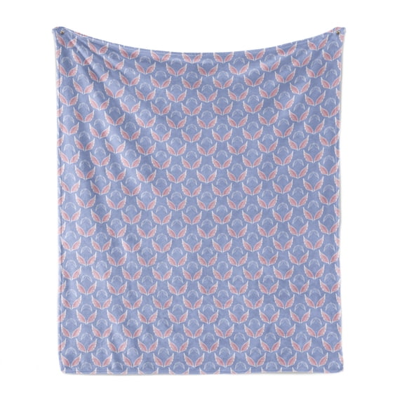 Angel Wings Soft Flannel Fleece Throw Blanket, Pastel Wings Doodle Girls Romantic Valentines Day Eros Cupid, Cozy Plush for Indoor and Outdoor Use, 50" x 70", Lavender Blue Dried Rose, by Ambesonne