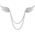 thumbnail image 1 of Angel Wings Tassel Chain Brooch Collar Pins. Rhinestone Metal Feather Lapel Pin, Suit Coat Breastpin for Women Men's Accessories, 1 of 13