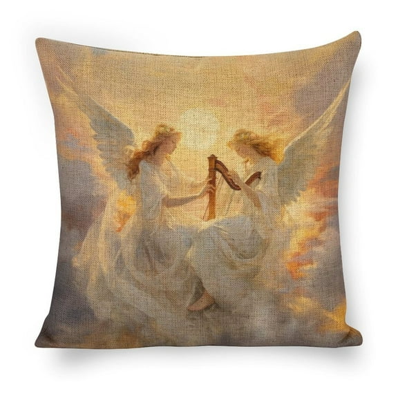 Angel Wings Throw Pillow Covers Linen Pillow Cases 18x18 Inch Decorative Cushion Case Couch Pillows Cover for Sofa Bedroom Living Room Car
