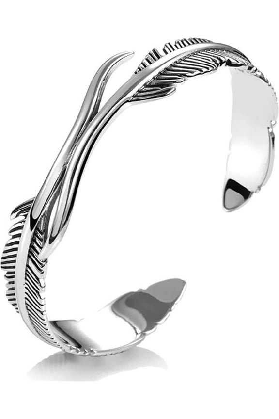 Angel Wings Vintage Style Sterling Silver Bracelet, Adjustable Inspirational Guardian Angel Bangle Bracelets, 925 Silver Plated Layering Angel Wings Bracelet for Women/Men Gifts