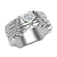 thumbnail image 1 of Angel Wings Wedding Band for Men Women Diamond Jewelry 18K White Gold 0.75 CTW (G,VS1), 1 of 5